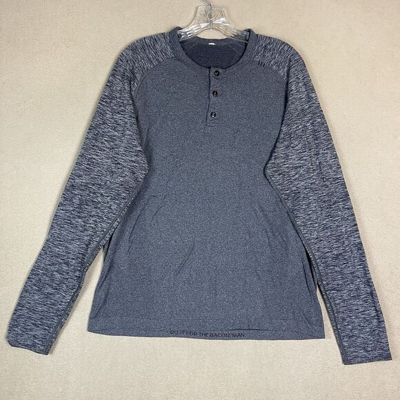 Lululemon‎ Shirt Mens Large Gray Metal Vent Long Sleeve Athletic Performance Tee - Picture 1 of 9